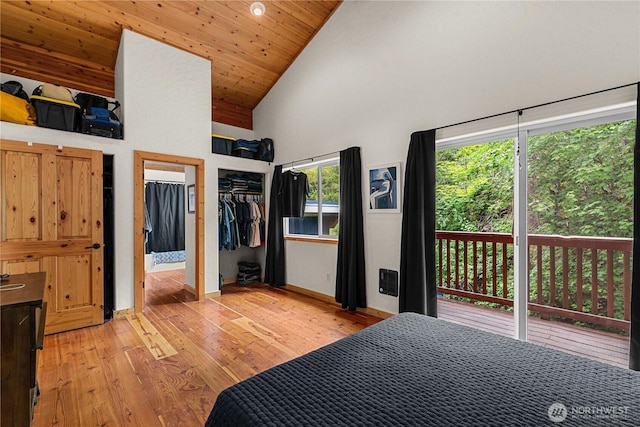 359 Timber Ridge Canyon Rd, Leavenworth, WA 98826 - bedroom featuring light wood-style flooring and high vaulted ceiling