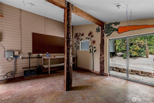 359 Timber Ridge Canyon Rd, Leavenworth, WA 98826 - interior space featuring wooden walls and beam ceiling