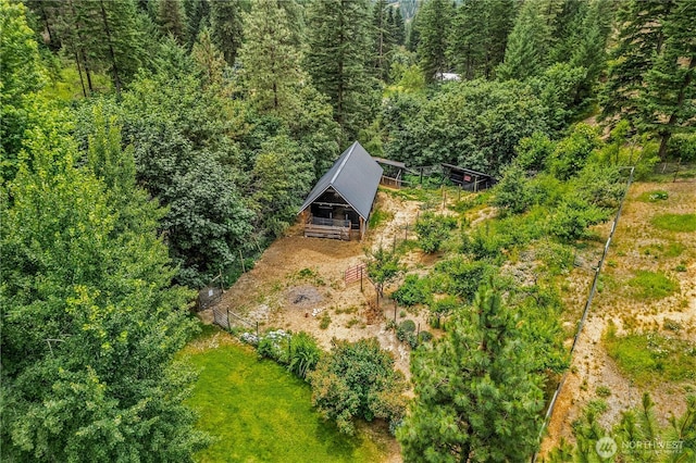 359 Timber Ridge Canyon Rd, Leavenworth, WA 98826 - aerial view of property and surrounding area with a heavily wooded area