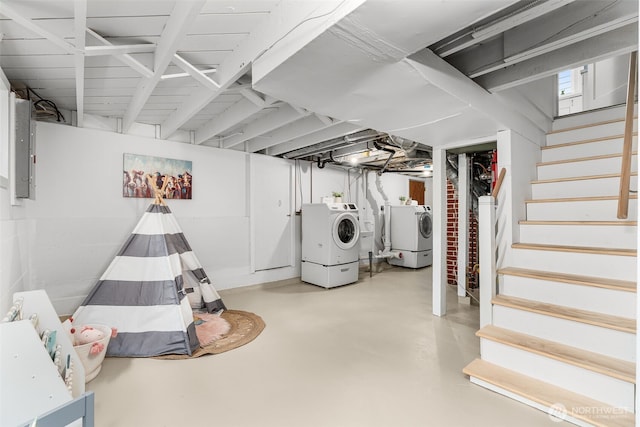 1230 NE 100th St, Seattle, WA 98125 - finished below grade area featuring independent washer and dryer and stairs