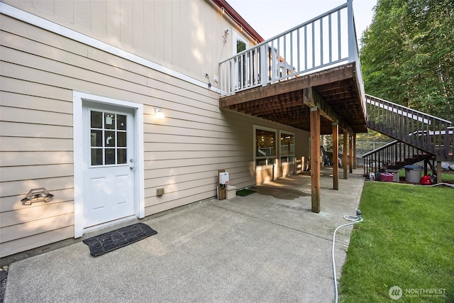 121 E Willapa Rd, Shelton, WA 98584 - view of patio with stairway and a deck
