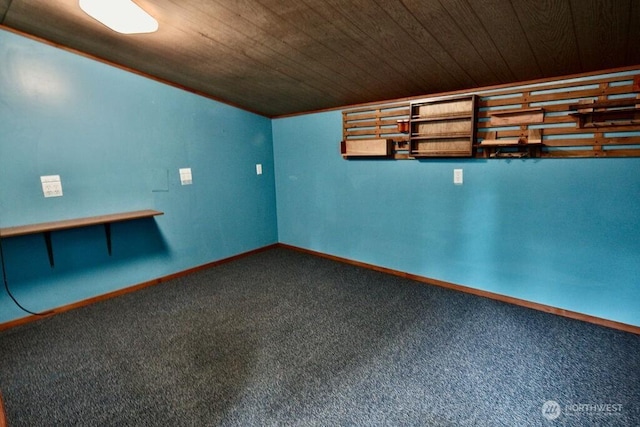 140 Fleming Dr, Sequim, WA 98382 - carpeted empty room featuring wooden ceiling