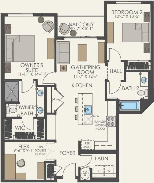 18226 68th Ave NE Unit 504, Kenmore, WA 98028 - view of floor plan / room layout