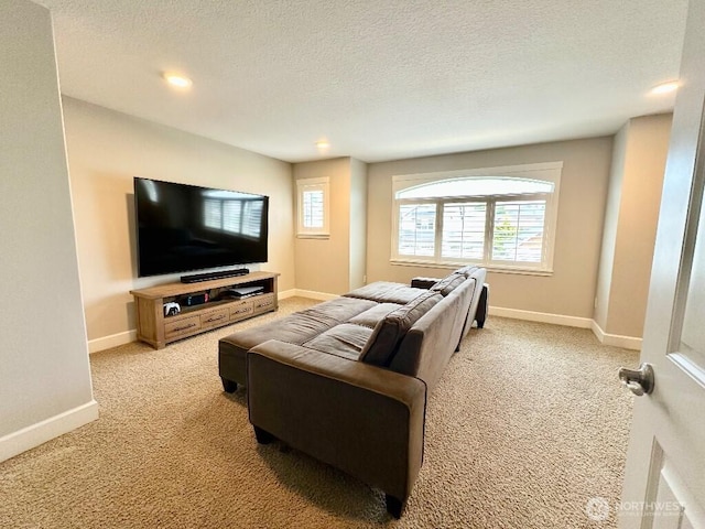 885 N Squire Dr, Ridgefield, WA 98642 - living area with light carpet, a textured ceiling, and recessed lighting