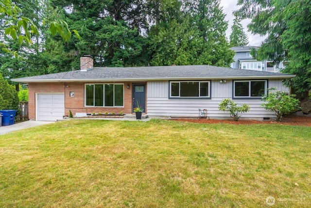 4638 148th Ave SE, Bellevue, WA 98006 - single story home with a garage, a chimney, driveway, and a front yard