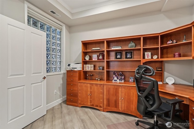 520 6th Ave Unit 2001, Kirkland, WA 98033 - office area with light wood finished floors and crown molding