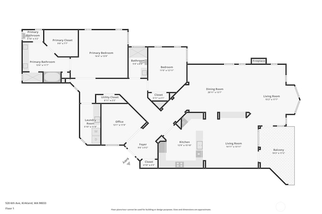 520 6th Ave Unit 2001, Kirkland, WA 98033 - view of room layout