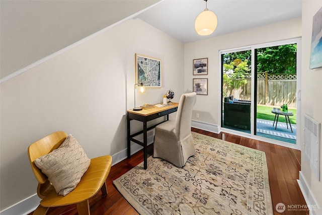 4314 Linden Ave N, Seattle, WA 98103 - office area with wood finished floors and baseboards