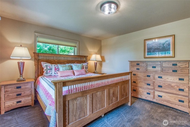 211 Geer Ln, Orcas Island, WA 98245 - bedroom featuring dark carpet