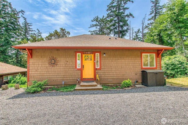 211 Geer Ln, Orcas Island, WA 98245 - view of front of house featuring roof with shingles