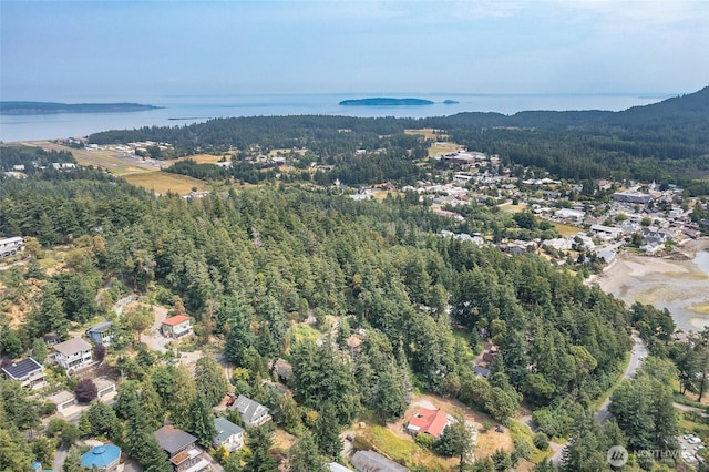 211 Geer Ln, Orcas Island, WA 98245 - aerial view of property and surrounding area with a heavily wooded area and a nearby body of water