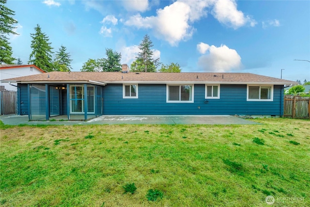 2530 SW 325th Pl, Federal Way, WA 98003 - back of house featuring a sunroom, a patio, and a chimney