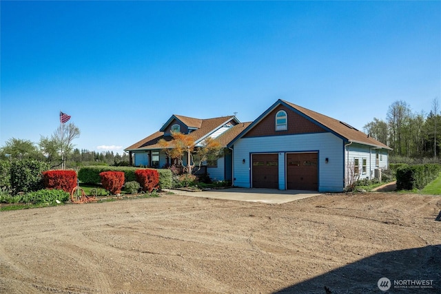 3151 Velvet Ln, Custer, WA 98240 - view of front of house with dirt driveway and a garage
