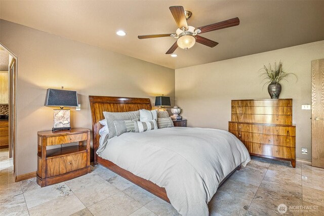 78718 Echols Rd, Hermiston, OR 97838 - bedroom featuring a ceiling fan and recessed lighting