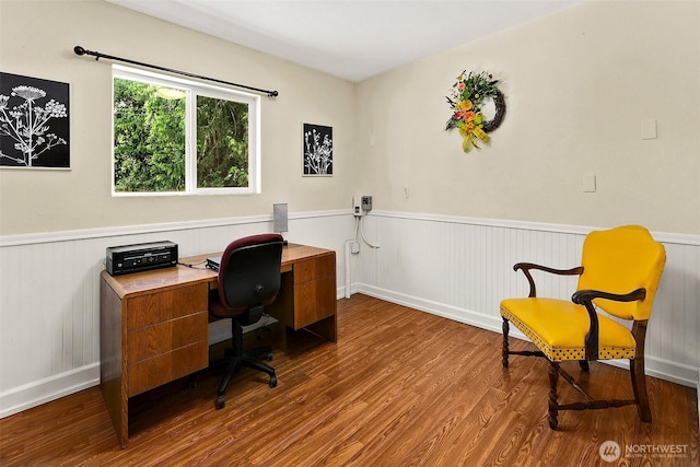 19322 Old Burn Rd, Arlington, WA 98223 - home office with wainscoting and wood finished floors