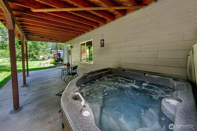 19322 Old Burn Rd, Arlington, WA 98223 - view of patio featuring a hot tub