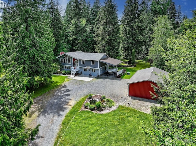 19322 Old Burn Rd, Arlington, WA 98223 - view from above of property featuring a heavily wooded area
