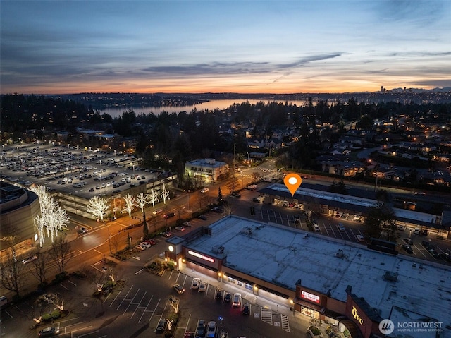 812 100th Ave NE Unit 102, Bellevue, WA 98004 - aerial view at dusk of a water view