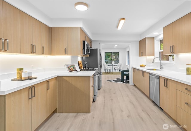 12023 35th Ave NE, Seattle, WA 98125 - kitchen with appliances with stainless steel finishes, light wood-style floors, light countertops, and modern cabinets