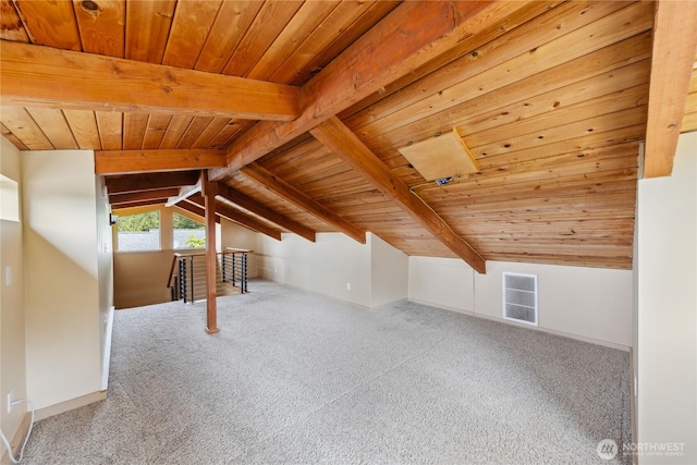 705 Shelter Bay Dr, La Conner, WA 98257 - additional living space with wood ceiling and carpet floors