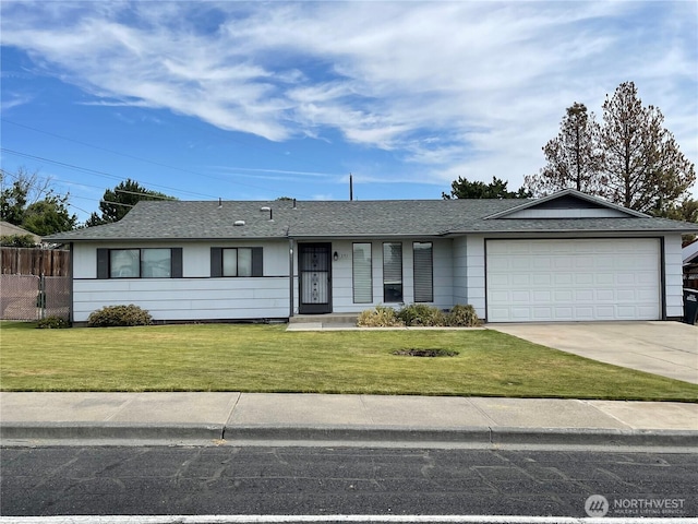 351N Grape, Moses Lake, WA 98837 - ranch-style house with an attached garage, concrete driveway, and a shingled roof