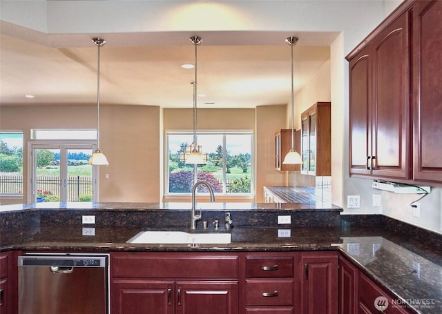 8025 Columbia Way NE, Lacey, WA 98516 - kitchen with dishwasher, plenty of natural light, and dark stone counters