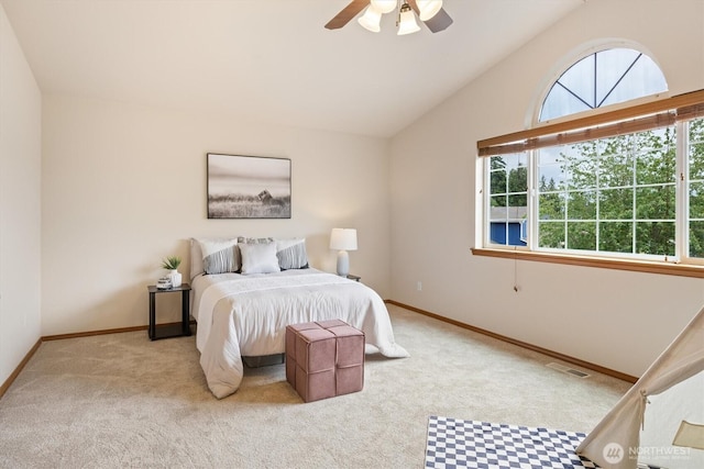 817 Darwins Way, Granite Falls, WA 98252 - carpeted bedroom with vaulted ceiling and a ceiling fan