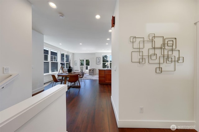 2063 13th Ave W, Seattle, WA 98119 - hallway with recessed lighting and dark wood-style flooring