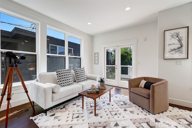 2063 13th Ave W, Seattle, WA 98119 - living room with wood finished floors, recessed lighting, and french doors