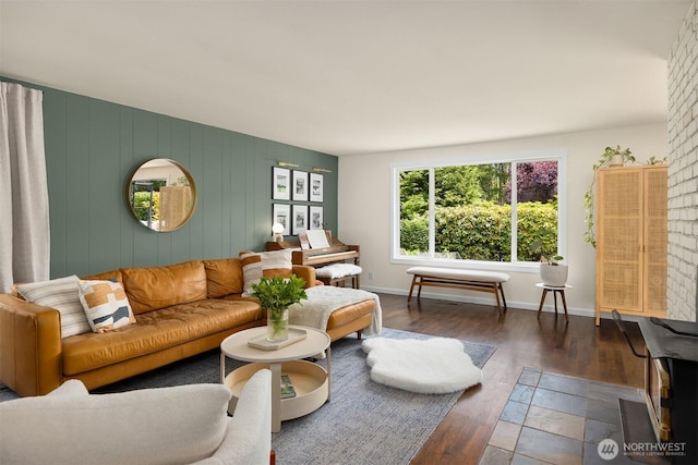 10430 NE Cascade St, Bainbridge Island, WA 98110 - living room featuring wood finished floors and baseboards