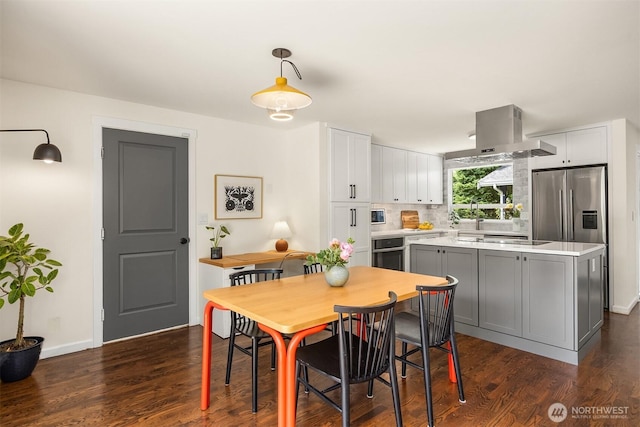 10430 NE Cascade St, Bainbridge Island, WA 98110 - dining space with dark wood finished floors