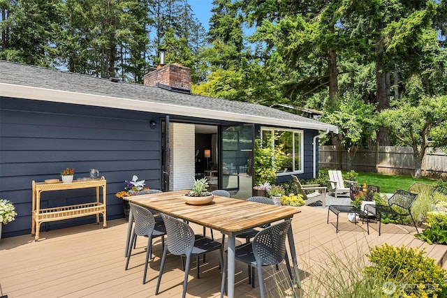 10430 NE Cascade St, Bainbridge Island, WA 98110 - wooden terrace featuring outdoor dining area