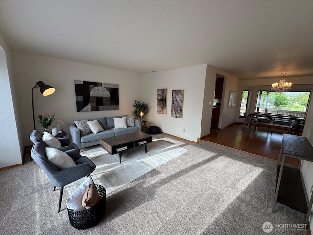 18509 22nd Ave E, Tacoma, WA 98445 - living area featuring a chandelier and carpet floors