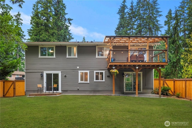 22625 1st Dr SE, Bothell, WA 98021 - back of property with a gate, a fenced backyard, a patio, and a wooden deck