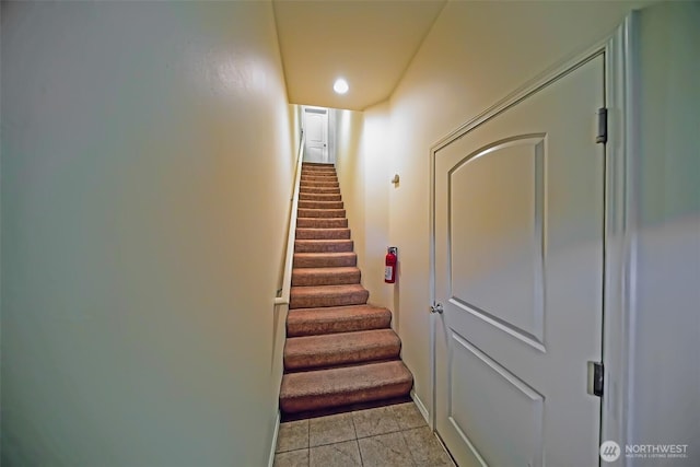 816 Cherry Ave, Sumner, WA 98390 - stairs with tile patterned floors and recessed lighting