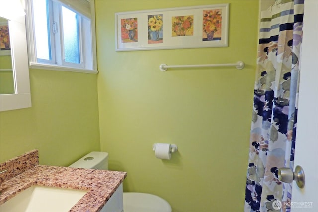 8703 Skokomish Way NE, Olympia, WA 98516 - full bath featuring vanity and a shower with curtain