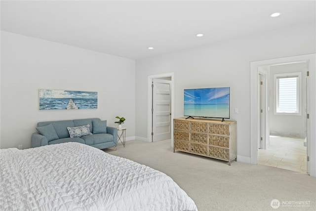 6686 NE Ralston Rd, Bainbridge Island, WA 98110 - bedroom featuring carpet flooring, a spacious closet, and recessed lighting