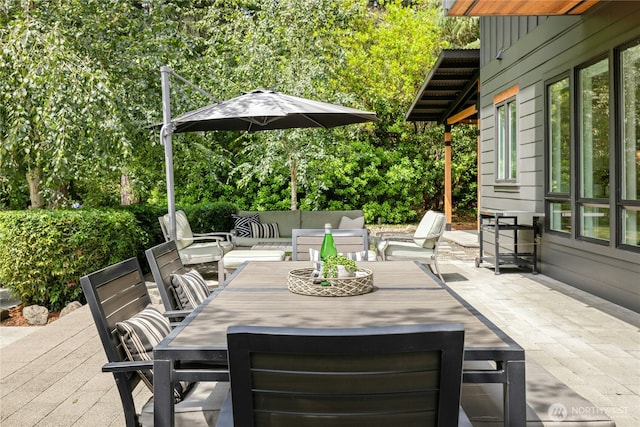 6686 NE Ralston Rd, Bainbridge Island, WA 98110 - view of patio featuring an outdoor living space