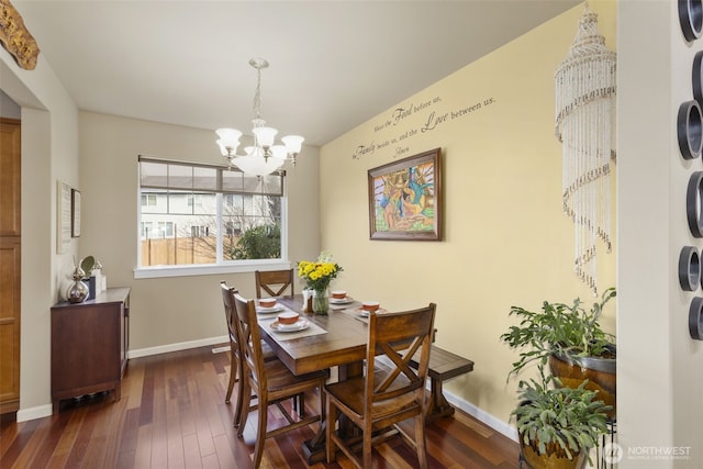 6372 Juanita Cir NE, Bremerton, WA 98311 - dining area with a chandelier and dark wood finished floors