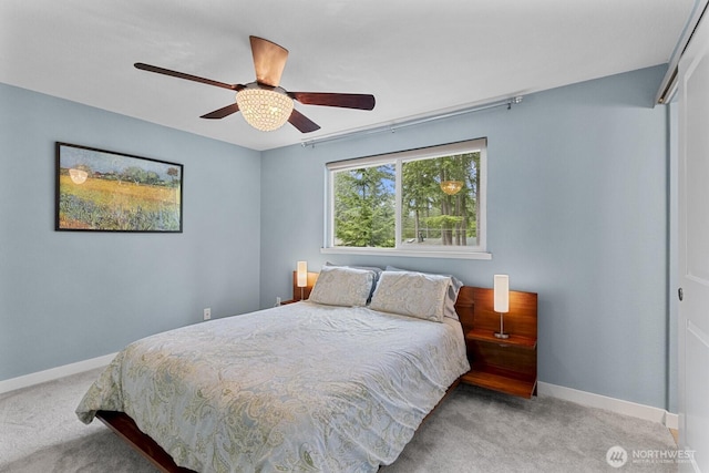 17225 429th Ave SE, North Bend, WA 98045 - bedroom featuring carpet floors, ceiling fan, and a closet