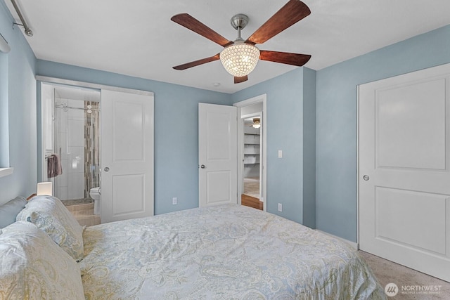 17225 429th Ave SE, North Bend, WA 98045 - bedroom with ceiling fan, ensuite bath, and carpet