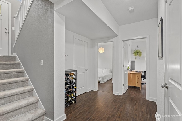 17225 429th Ave SE, North Bend, WA 98045 - entrance foyer featuring dark wood finished floors and stairway
