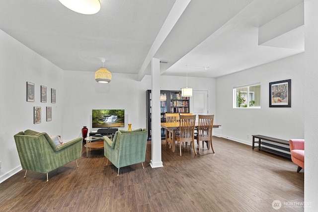 17225 429th Ave SE, North Bend, WA 98045 - living room featuring dark wood-style floors and baseboards