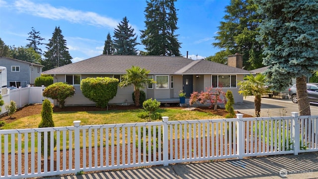 14715 57th Ave S, Tukwila, WA 98168 - ranch-style house featuring a chimney and roof with shingles