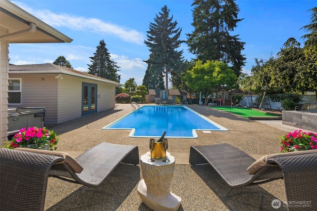 14715 57th Ave S, Tukwila, WA 98168 - view of swimming pool with a patio area and french doors
