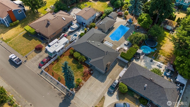 14715 57th Ave S, Tukwila, WA 98168 - aerial perspective of suburban area featuring a pool