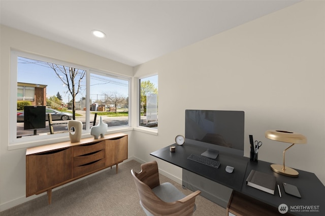 9217B 14th Ave NW, Seattle, WA 98117 - carpeted office space featuring baseboards and recessed lighting