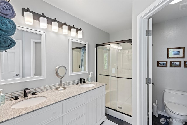 13233 59th Ave W, Edmonds, WA 98026 - bathroom featuring a shower stall and double vanity