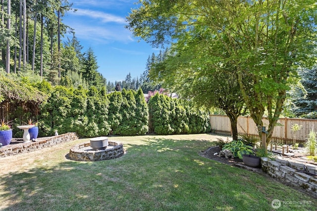 13233 59th Ave W, Edmonds, WA 98026 - view of yard featuring an outdoor fire pit