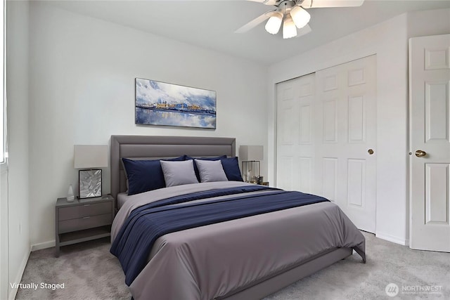 8415 15th Ave SE, Olympia, WA 98513 - carpeted bedroom featuring a closet and a ceiling fan